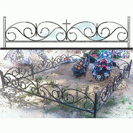 Ограда кованая № К4 для могилы, изготовление кованых оградок в Жодино.