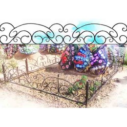 Кованые ограды на могилу в Минске № К5, изготовление и установка к памятнику на кладбище.
